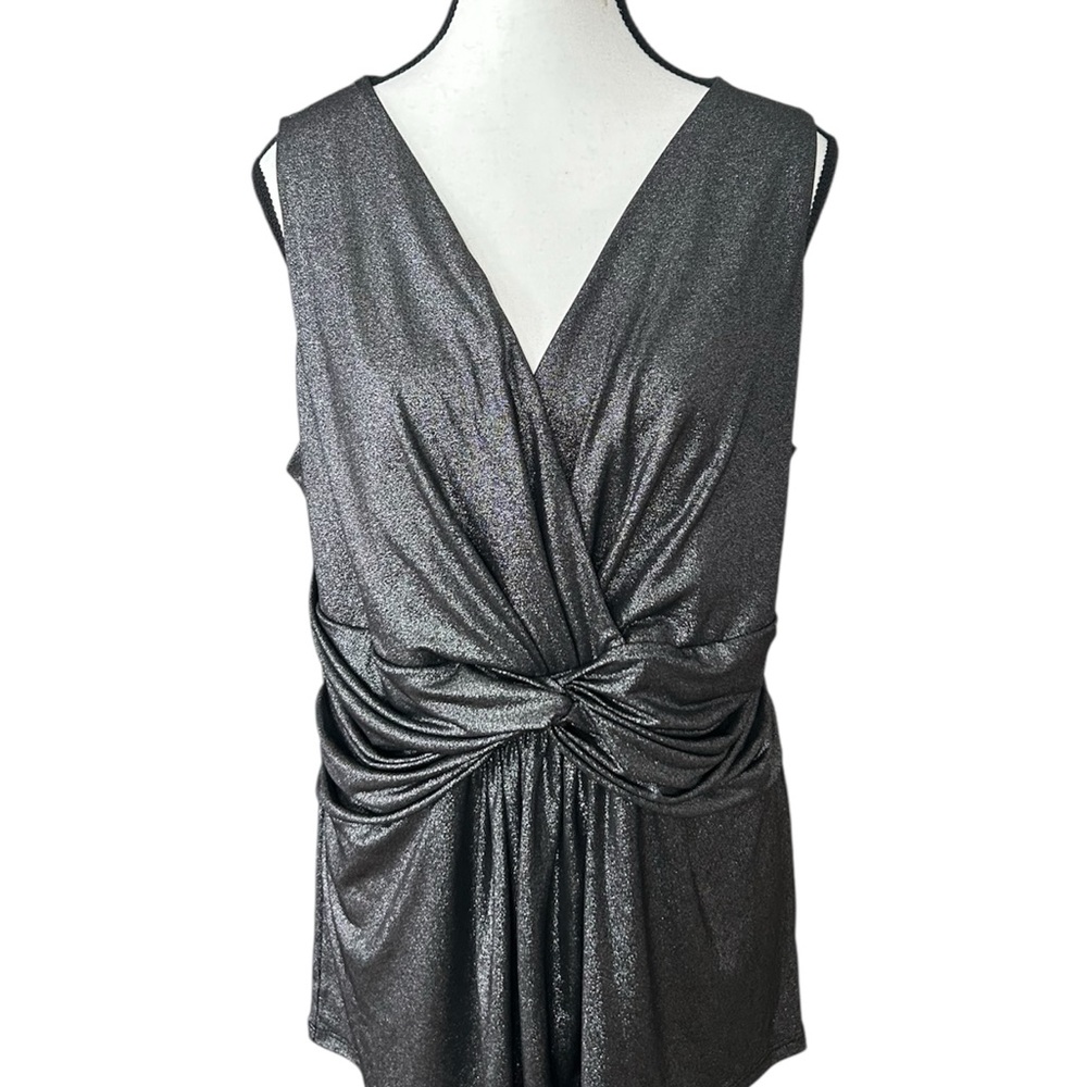Lane Bryant Metallic Draped Sleeveless Top Size 14/16 | Plus Size Clothing